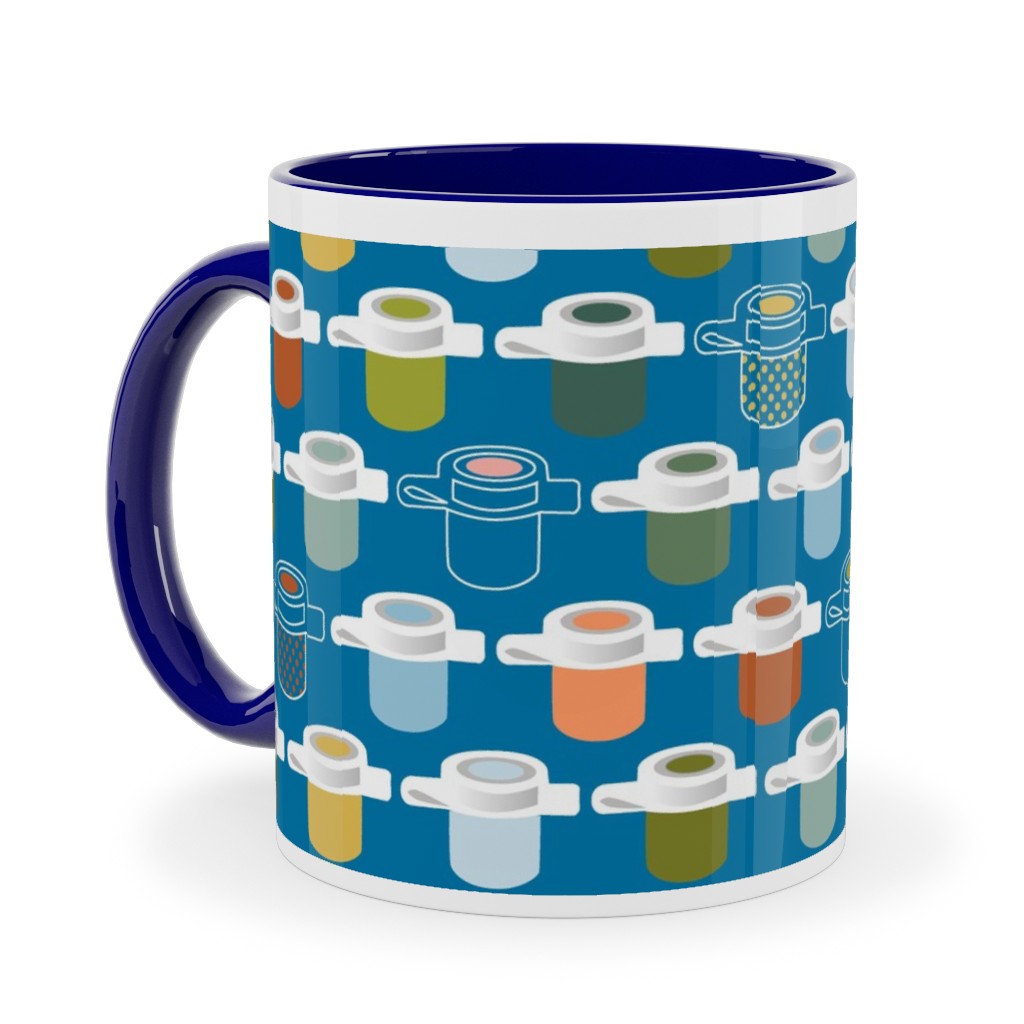 Paint Pots Ceramic Mug, Blue,  , 11oz, Blue