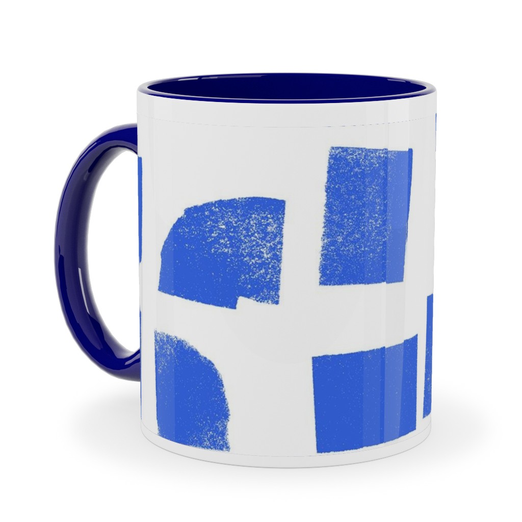 Blue Photo Mugs Blue Check Ceramic Mug Blue 11oz Blue True Blue