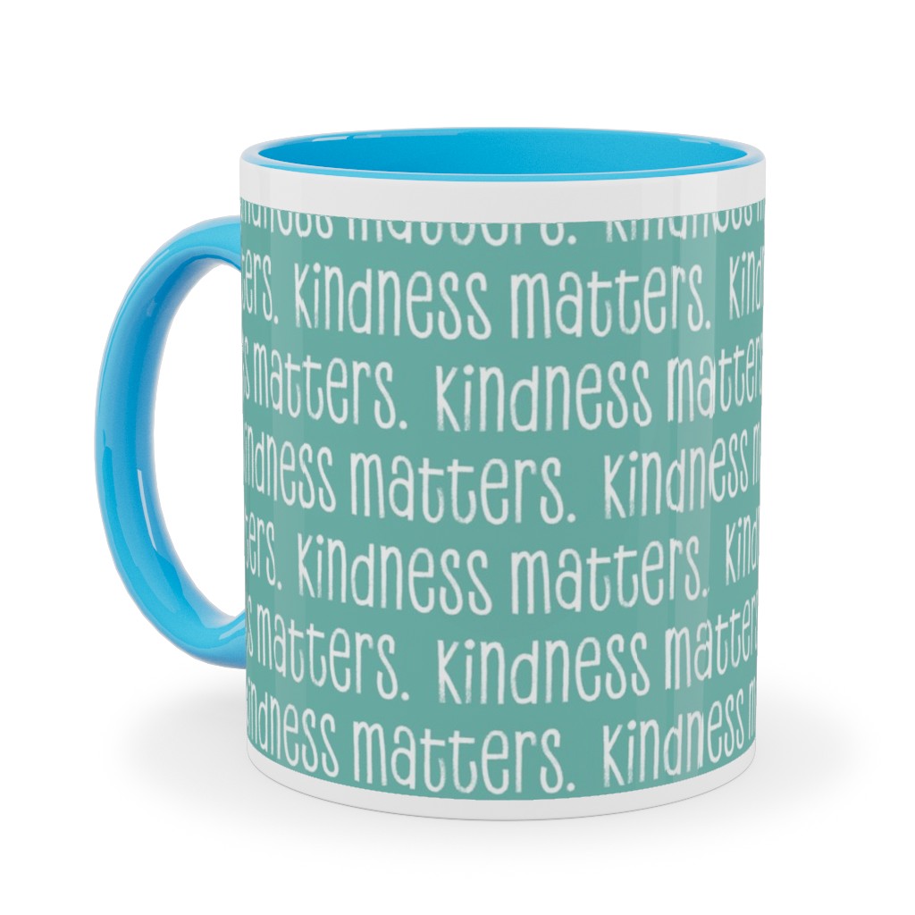 Kindness Matters Ceramic Mug, Light Blue, , 11oz, Blue, Spring Valley