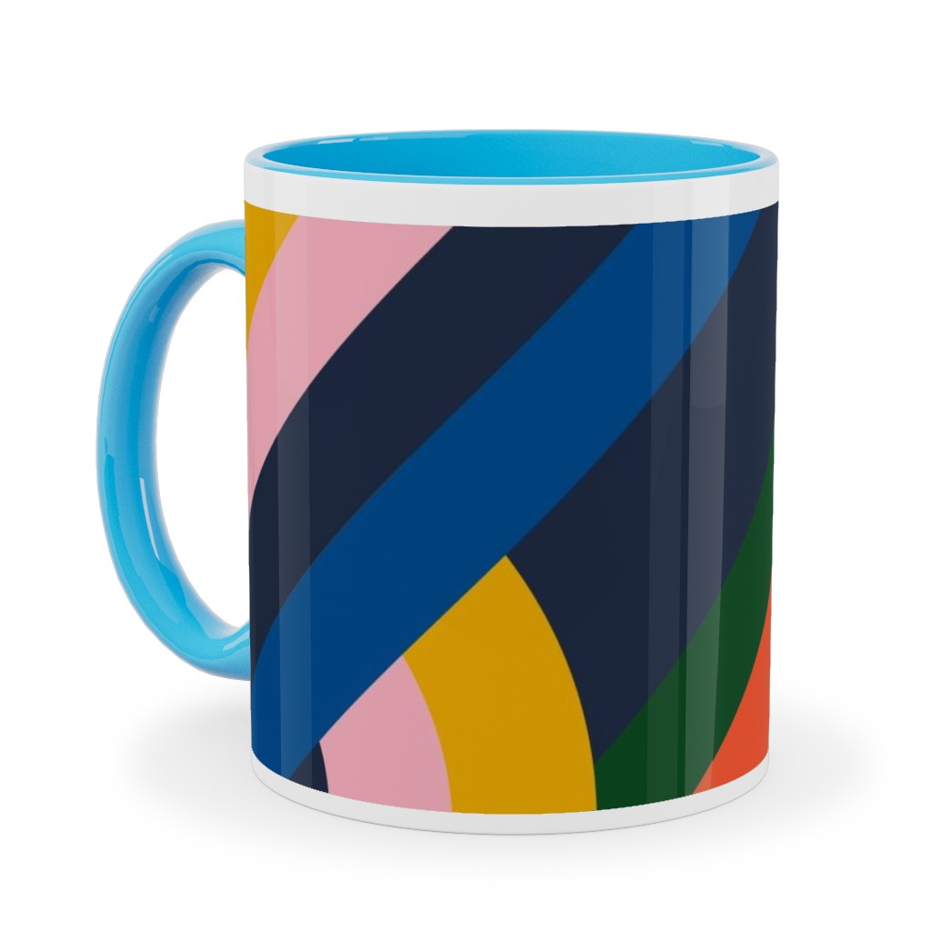 Modernist Loop - Multi Ceramic Mug, Light Blue, , 11oz, Multicolor