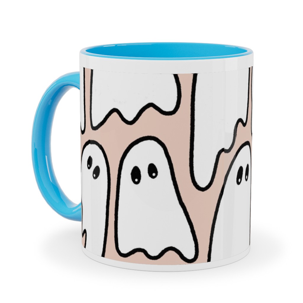 Ghosted Ghosts Ceramic Mug, Light Blue, , 11oz, Pink, Ballet Slipper