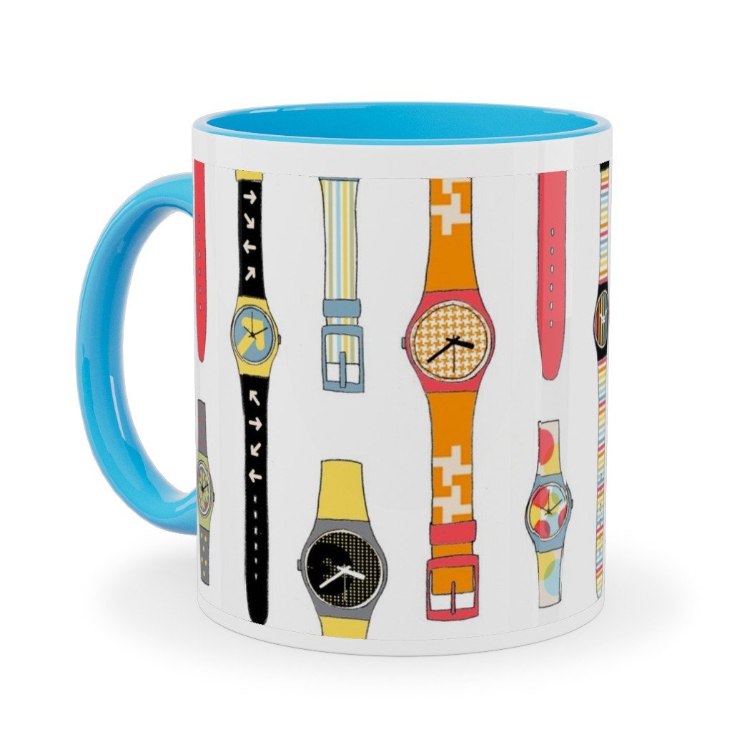 Fashion Watches - Multicolor Ceramic Mug, Light Blue, , 11oz, Multicolor