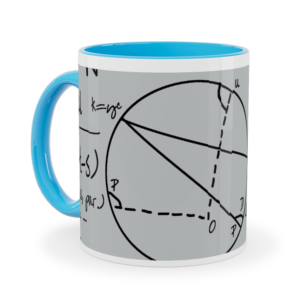 Common Equations Ceramic Mug, Light Blue, , 11oz, Gray, Silver