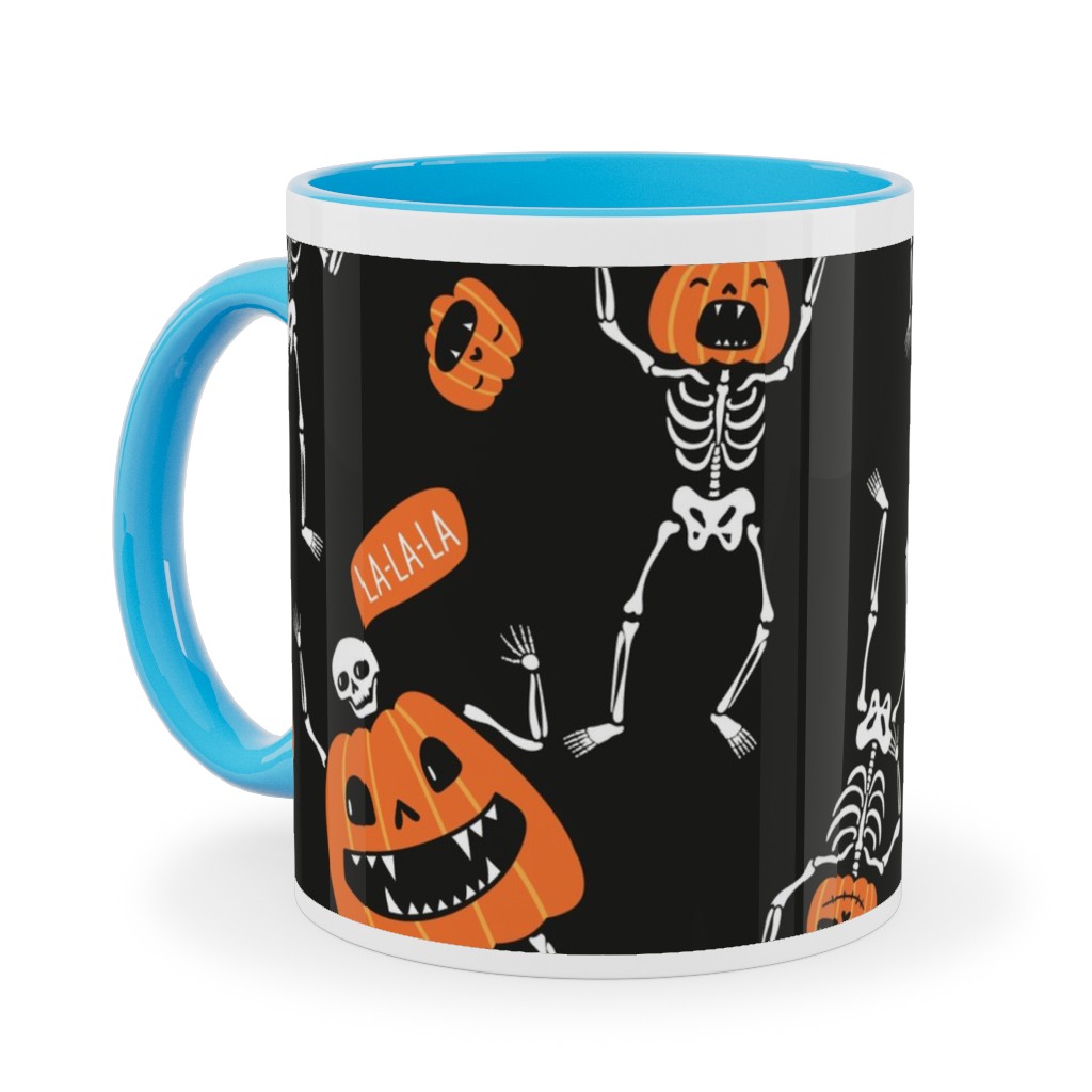 Halloween Party - Black Ceramic Mug, Light Blue, , 11oz, Orange, Orange