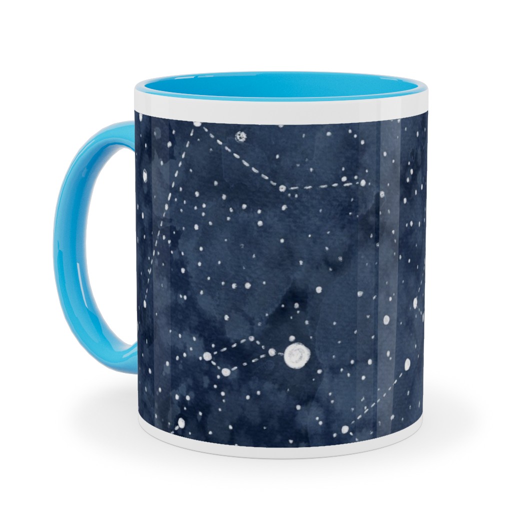 Star Constellations - Blue Ceramic Mug, Light Blue, , 11oz, Blue, True Blue