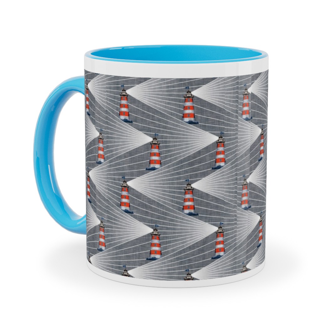 Land Ahoy Ceramic Mug, Light Blue, , 11oz, Gray, Gray