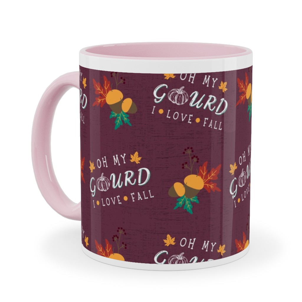 Oh My Gourd - Mauve Ceramic Mug, Pink, , 11oz, Purple, Purple