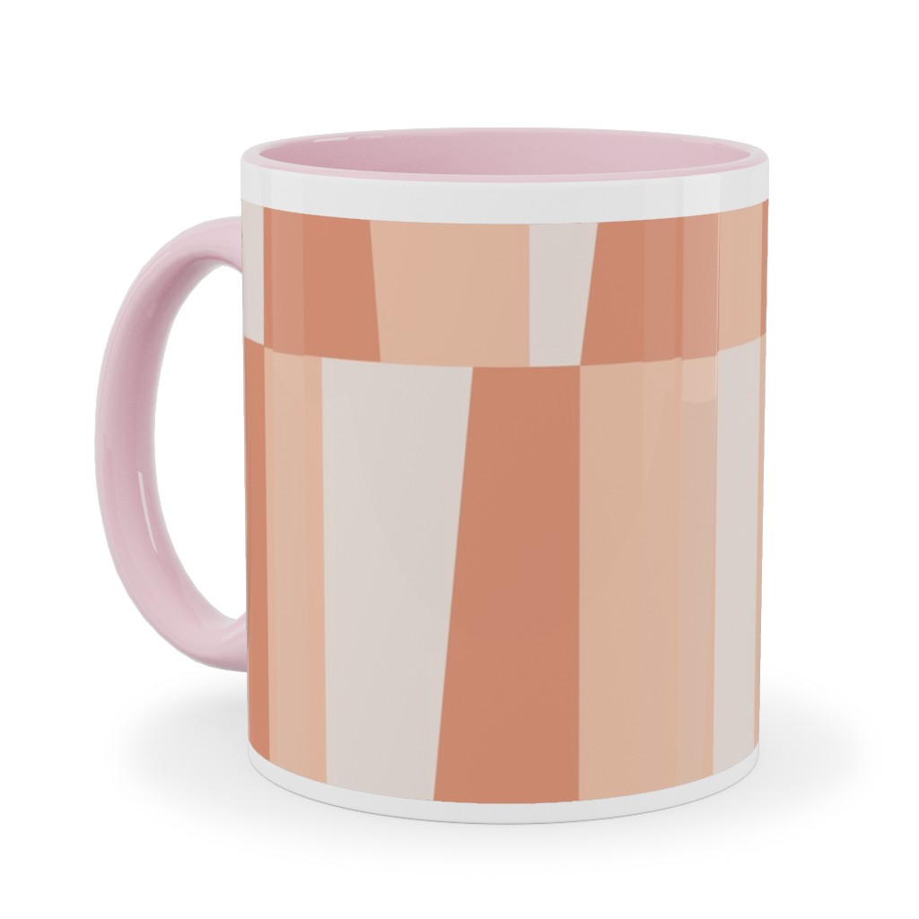Collage Tiles - Orange Ceramic Mug, Pink, , 11oz, Orange, Orange