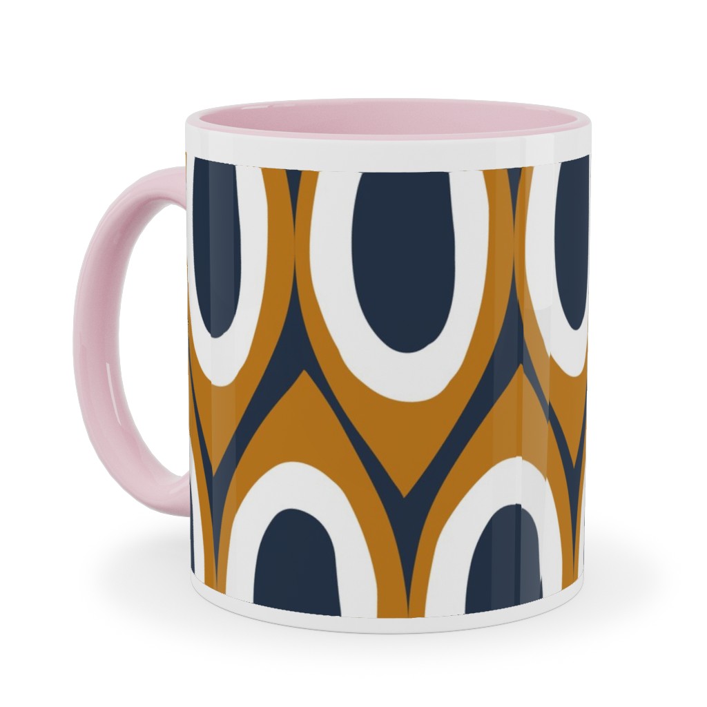 Honey Combo - Mustard Yellow Ceramic Mug, Pink, , 11oz, Multicolor