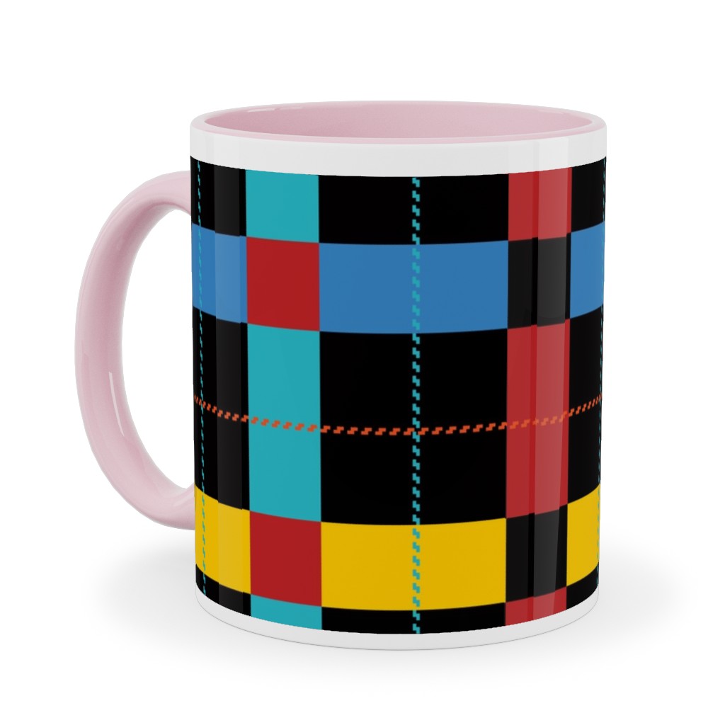 Pnw Pike Plaid - Multi Ceramic Mug, Pink, , 11oz, Multicolor