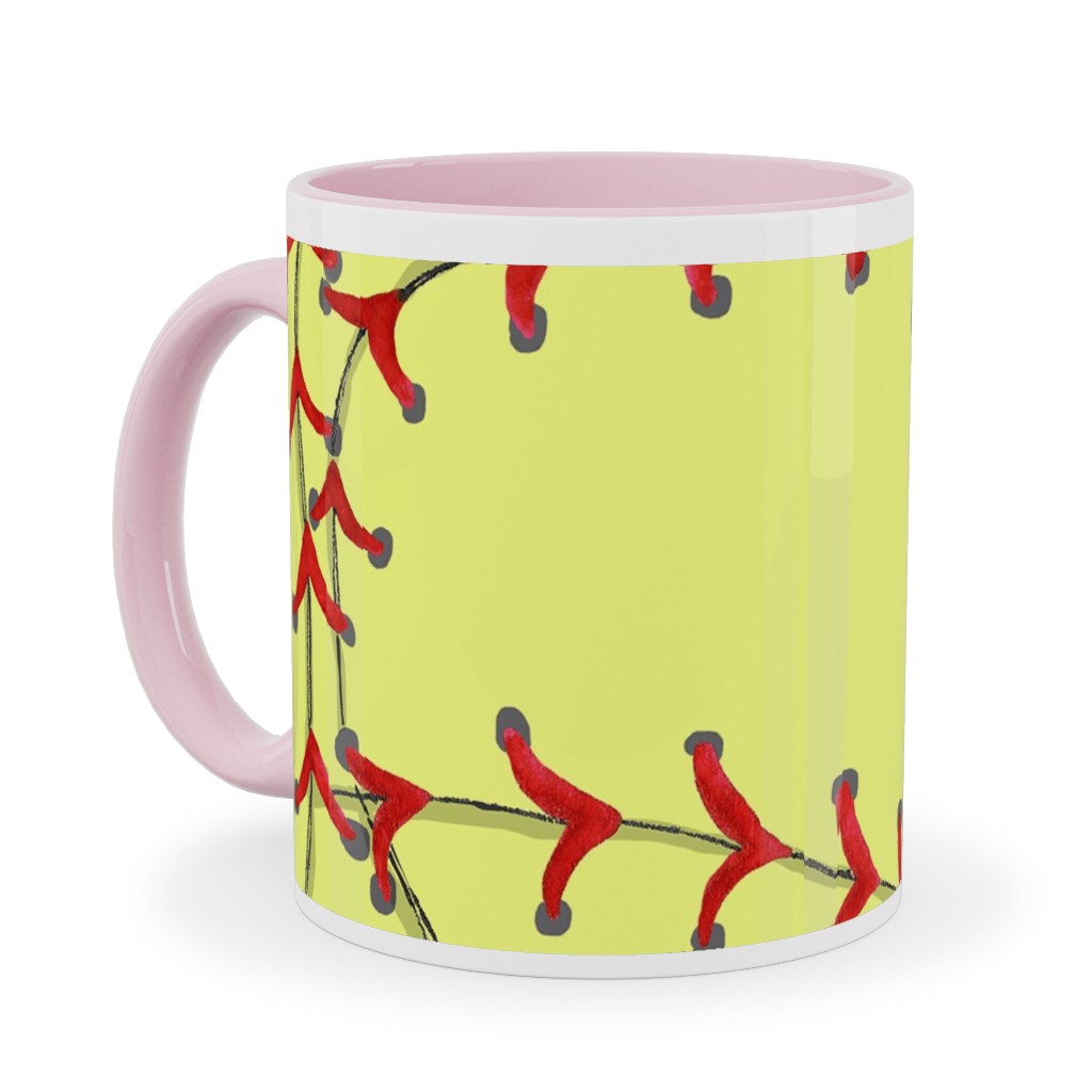 Ball Ceramic Mug, Pink, , 11oz, Yellow, Buttercup