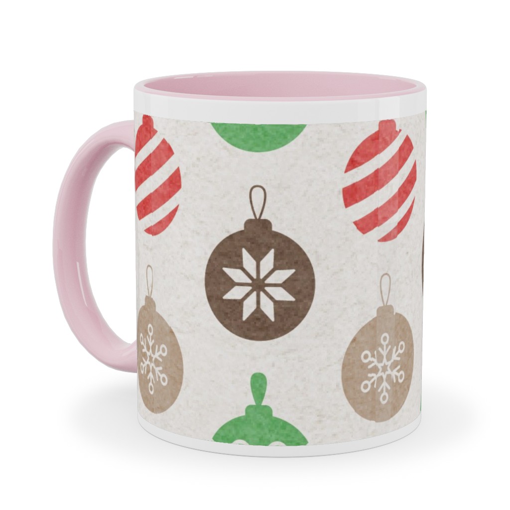 Christmas Ornaments Ceramic Mug, Pink, , 11oz, Multicolor