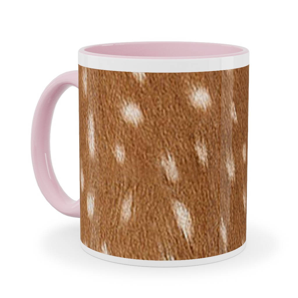 Bright Deer Hide- Brown Ceramic Mug, Pink, , 11oz, Brown, Brown