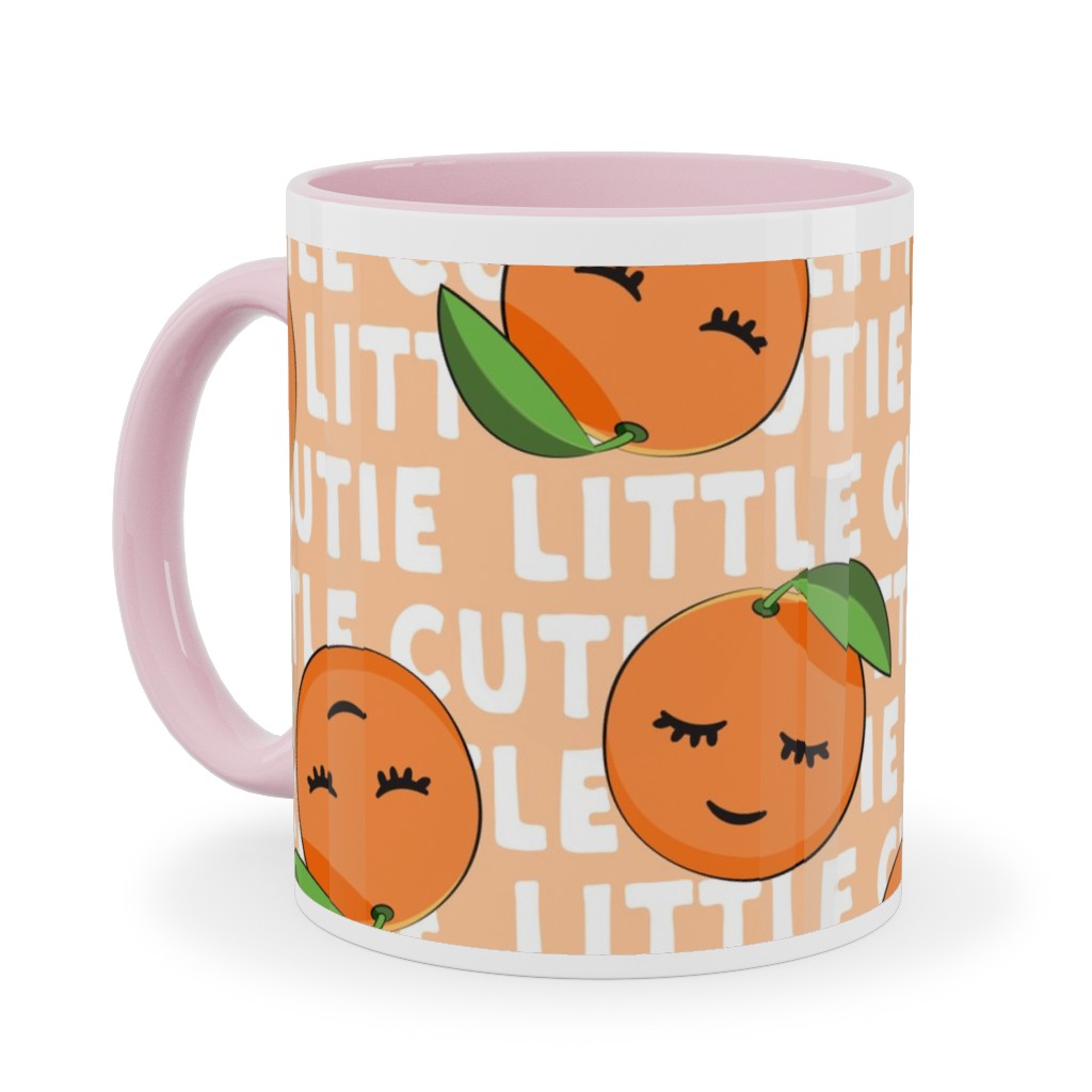 Little Cutie - Happy Oranges - Orange Ceramic Mug, Pink, , 11oz, Orange, Orange