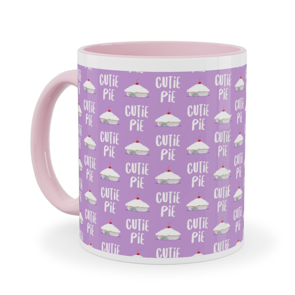 Cutie Pie - Purple Ceramic Mug, Pink,  , 11oz, Purple