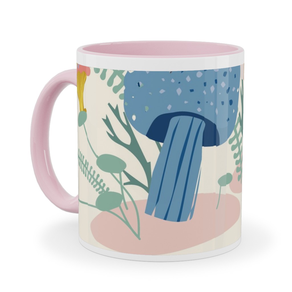 Whimsical Mushroom Village - Multi Ceramic Mug, Pink, , 11oz, Multicolor