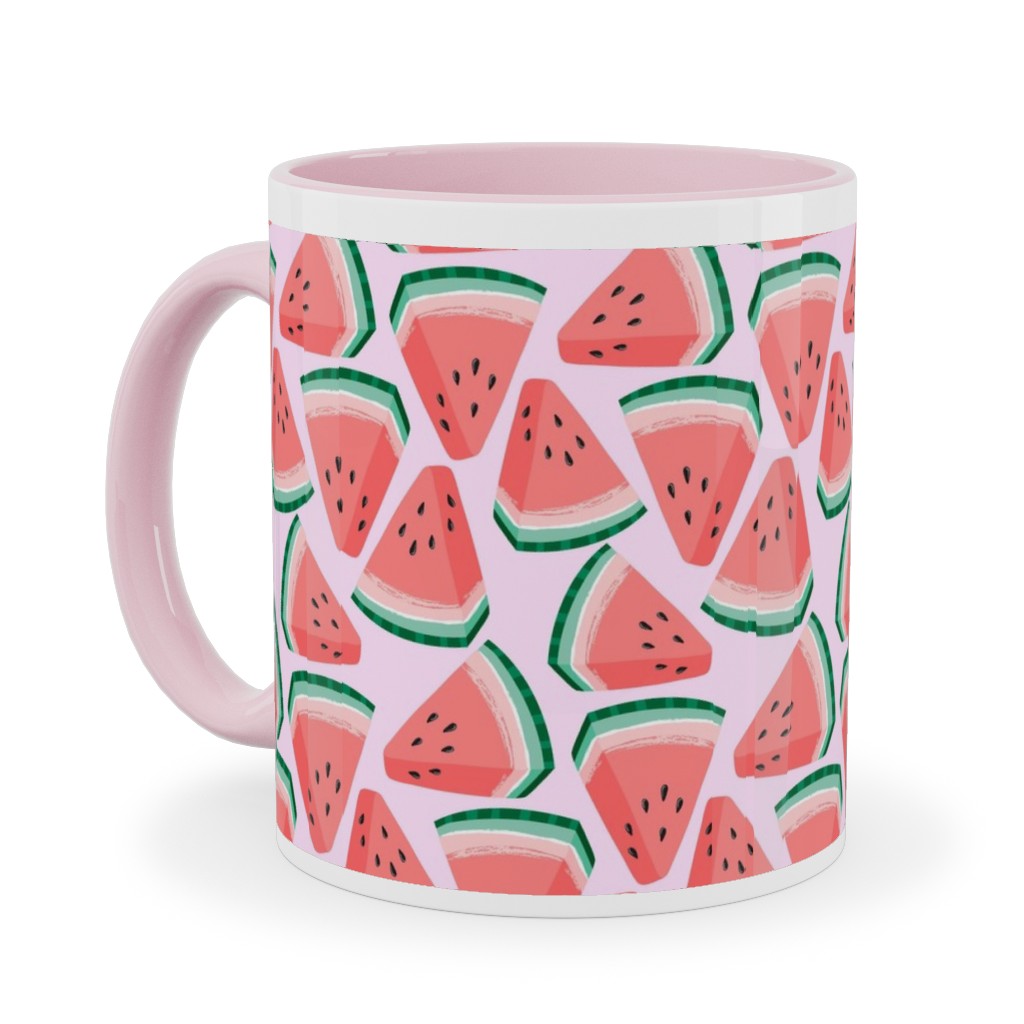 Watermelon Slices - Pink Ceramic Mug, Pink,  , 11oz, Pink