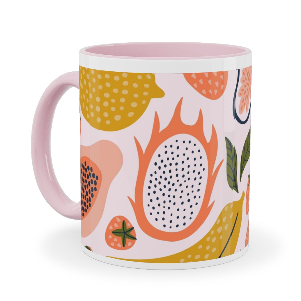 Summer Fruits - Orange Ceramic Mug, Pink,  , 11oz, Orange