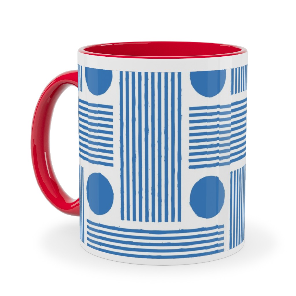 Beams - Blue Ceramic Mug, Red,  , 11oz, Blue