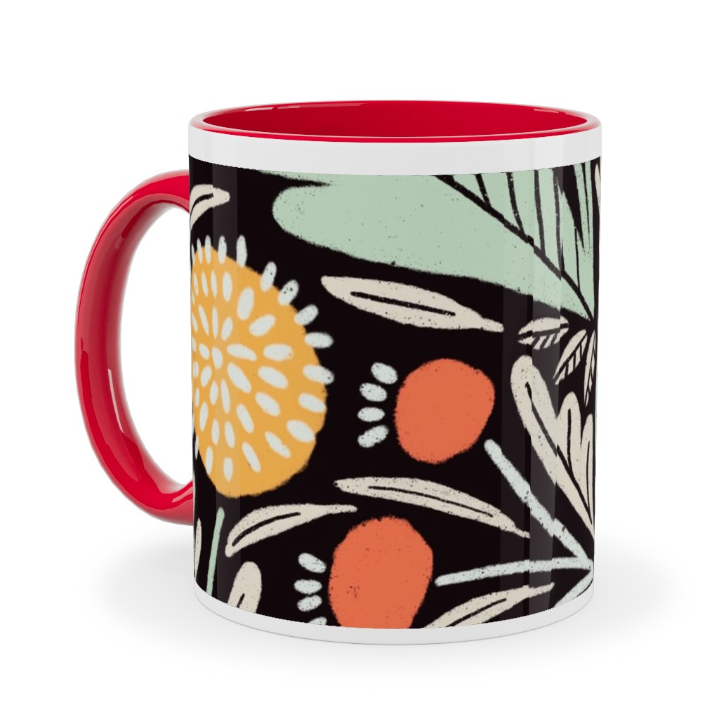 Astrid - Dark Ceramic Mug, Red,  , 11oz, Multicolor