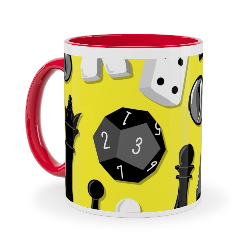 Game on Ceramic Mug, Red,  , 11oz, Yellow