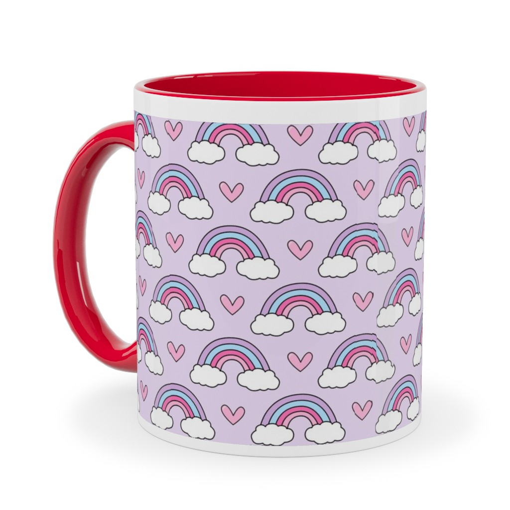 Rainbow Seamless - Purple Ceramic Mug, Red,  , 11oz, Purple