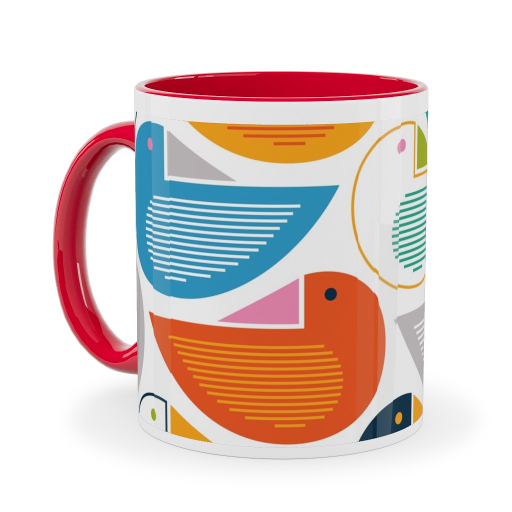 Roosting Place - Birds - Multi Ceramic Mug, Red, , 11oz, Multicolor