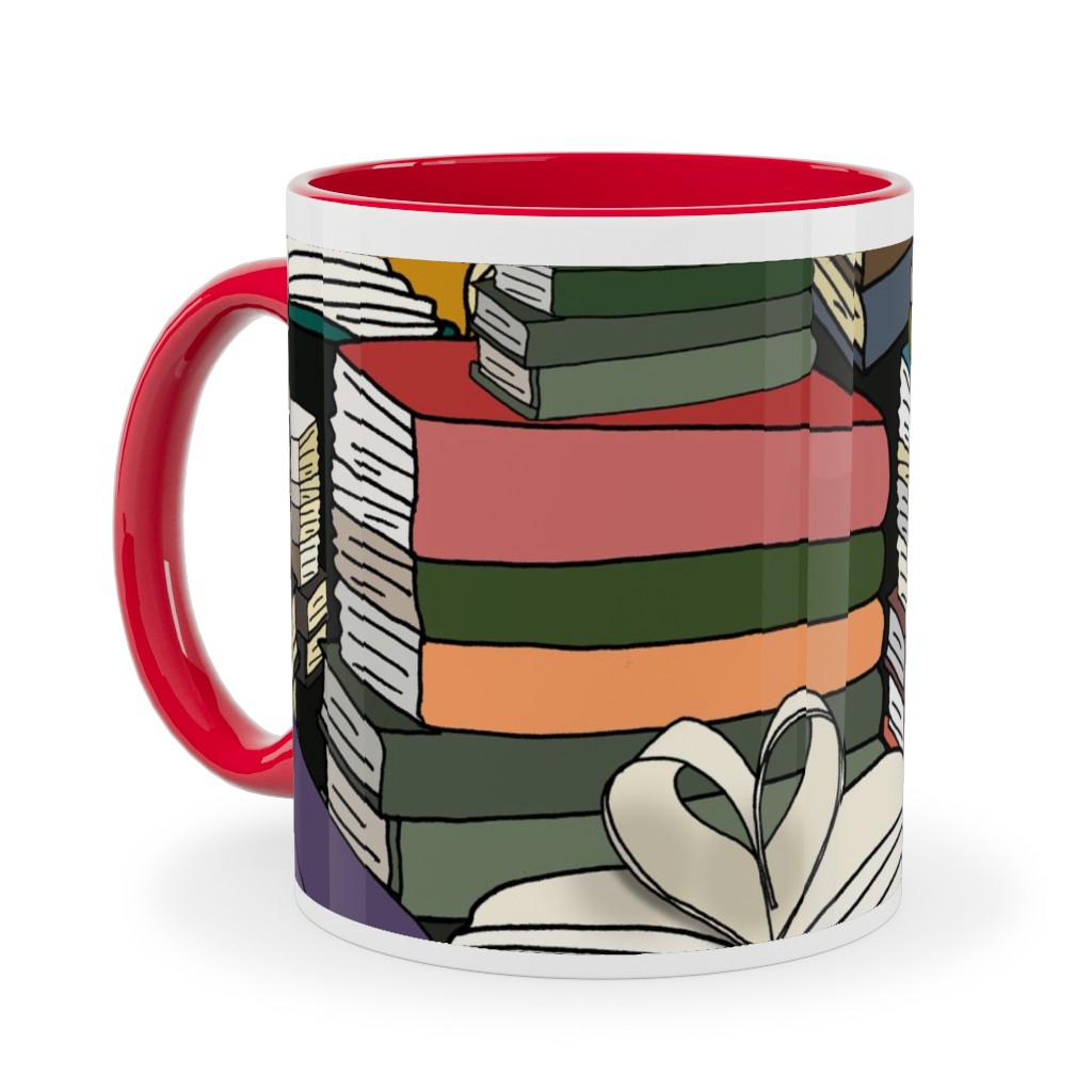 Book Club - Multicolor Ceramic Mug, Red,  , 11oz, Multicolor