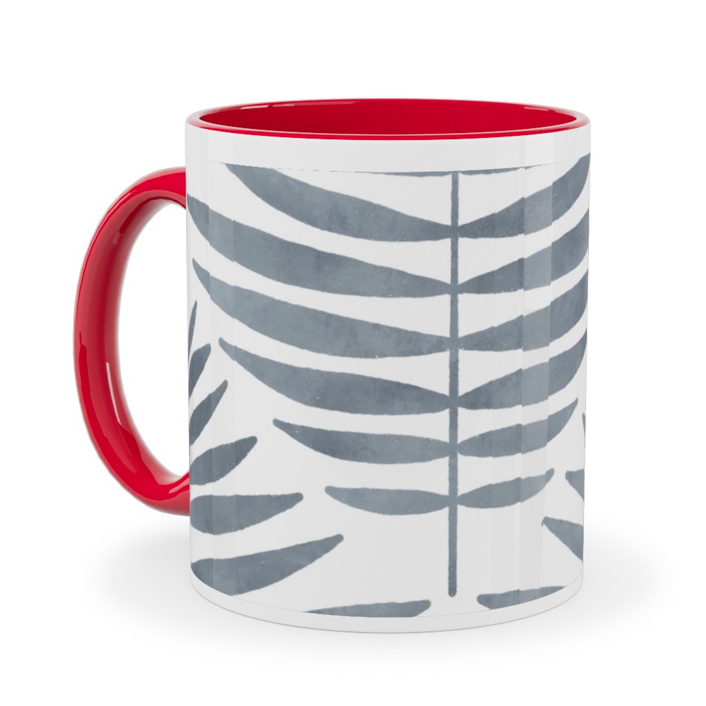 Largo - Gray Ceramic Mug, Red,  , 11oz, Gray