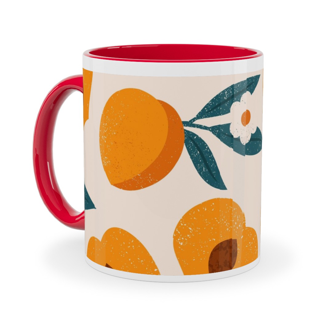 Summer Peches - Orange Ceramic Mug, Red,  , 11oz, Orange