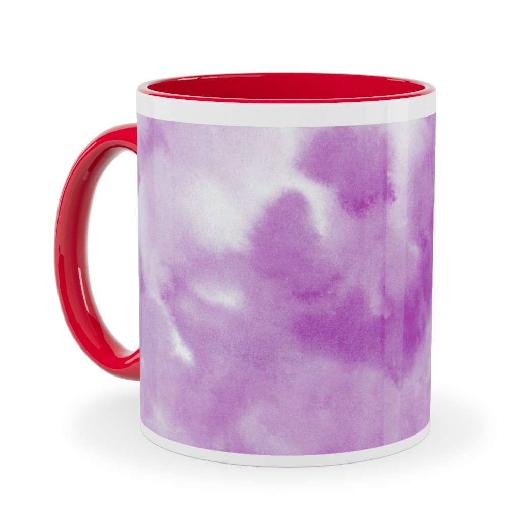Watercolor Texture - Purple Ceramic Mug, Red, , 11oz, Purple, Purple