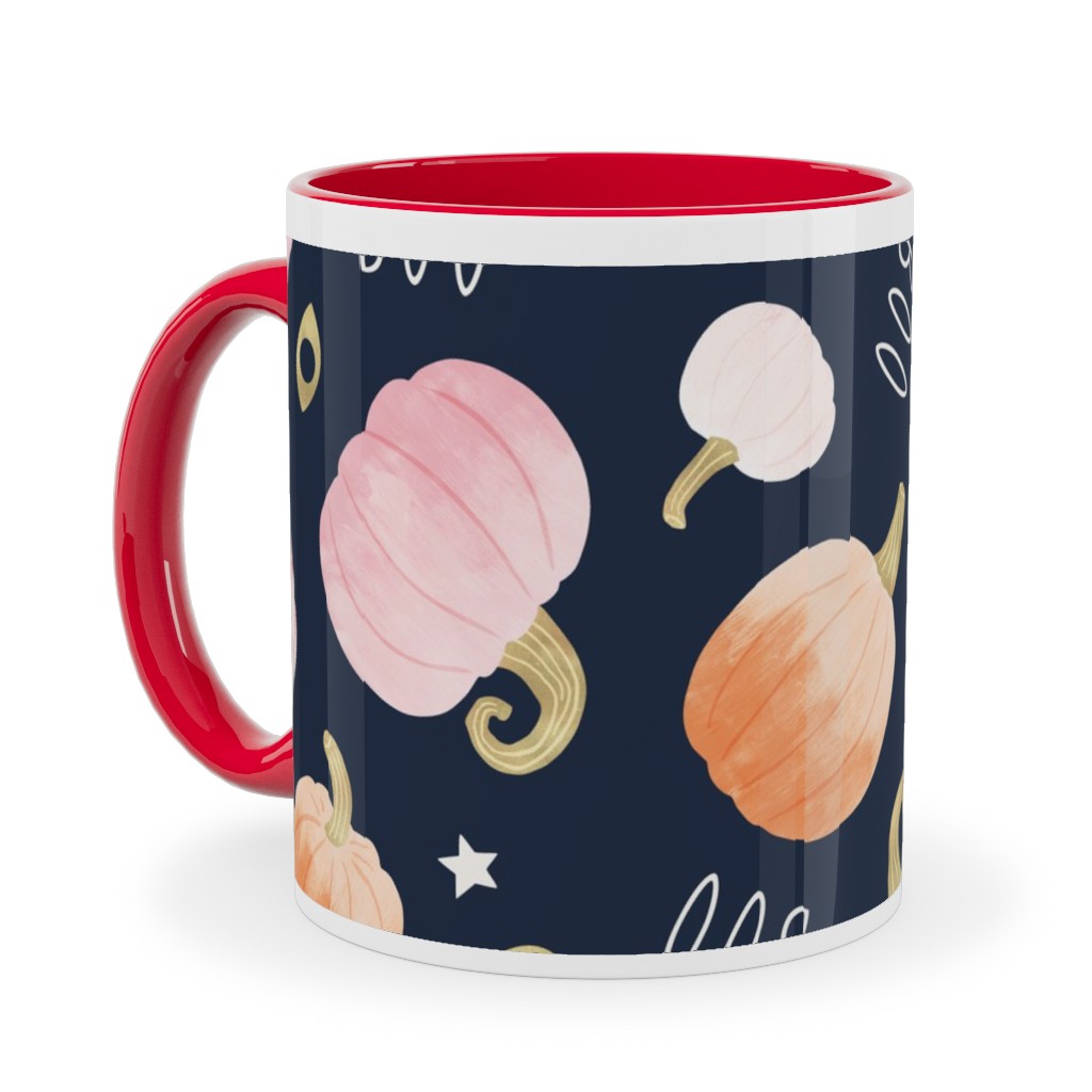 Pastel Pumpkins Halloween Party Boo Ceramic Mug, Red, , 11oz, Orange, Orange