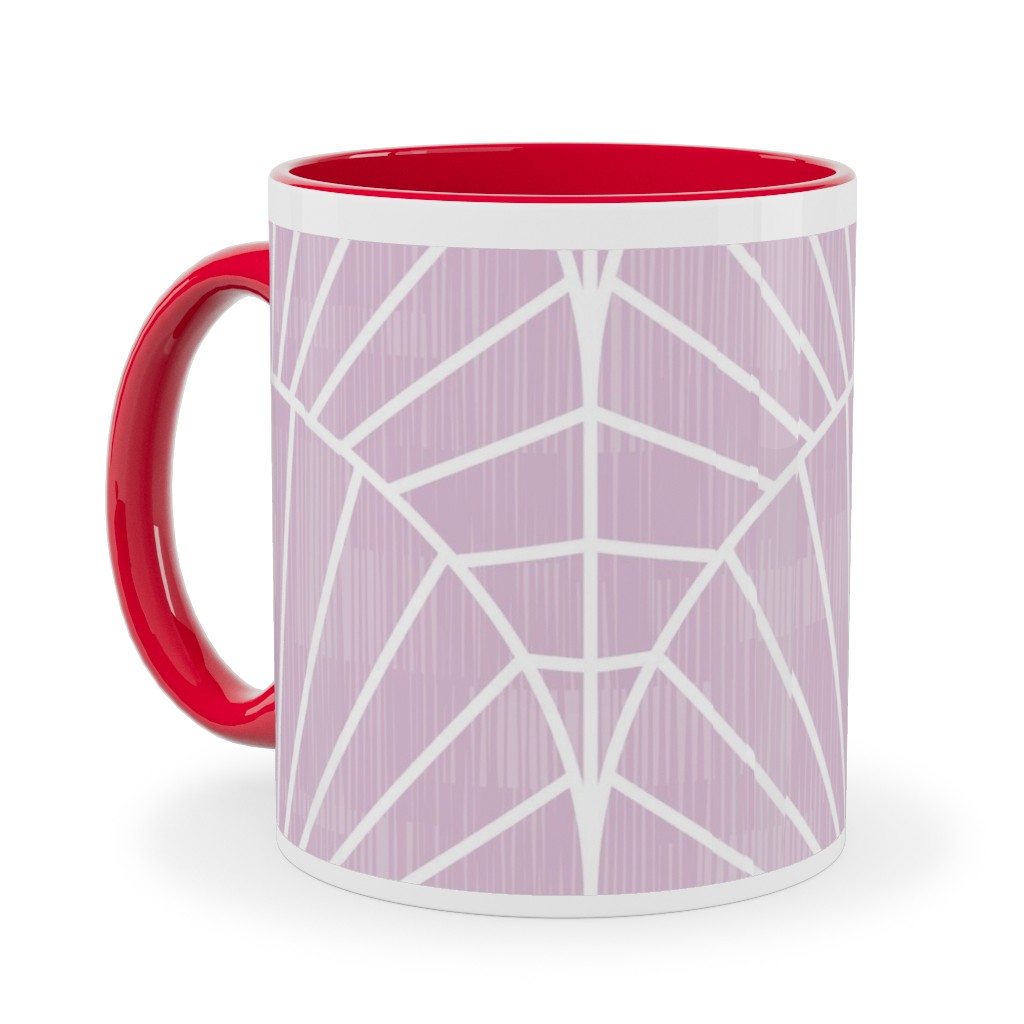 Art Deco Fields - Lavender Ceramic Mug, Red,  , 11oz, Purple