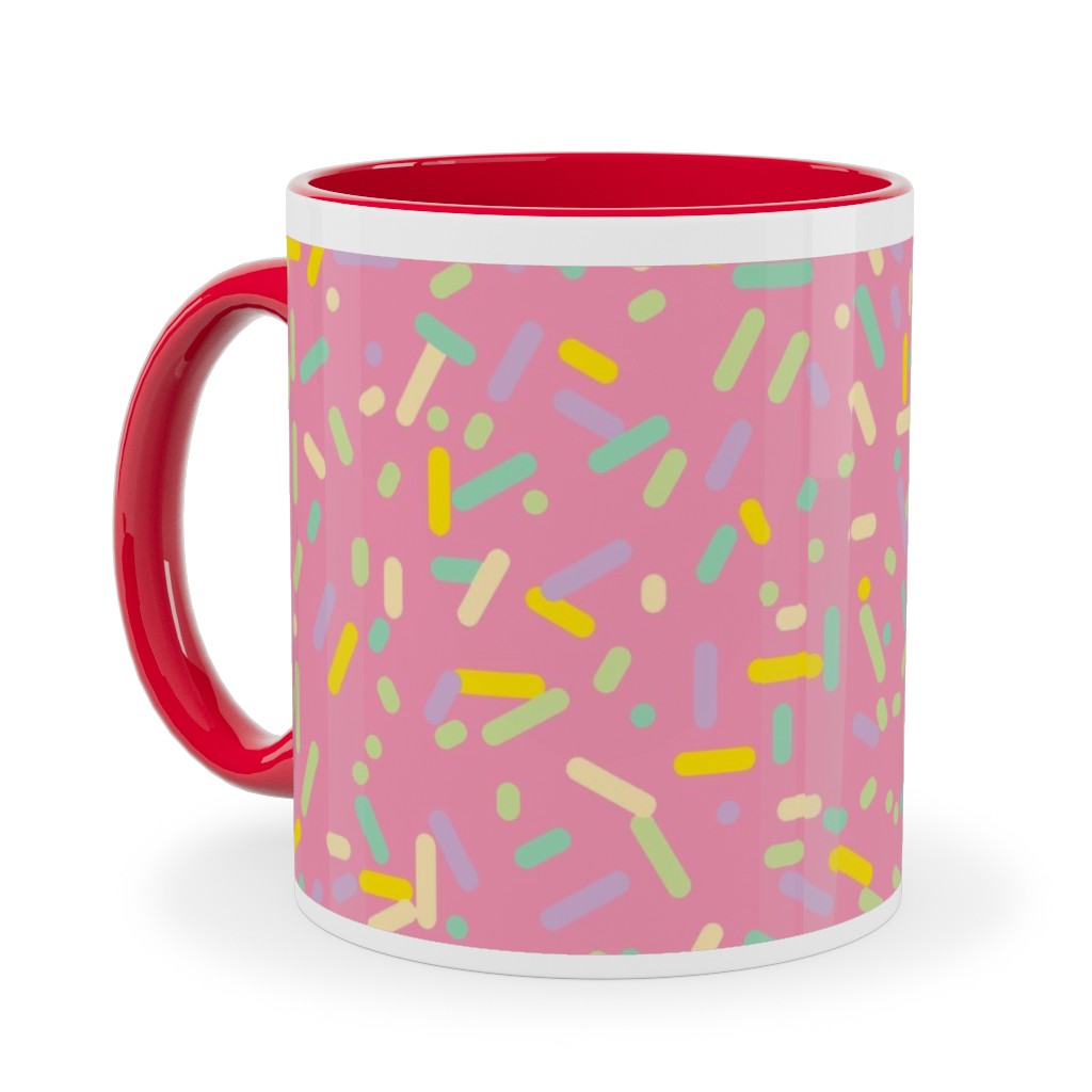 Sprinkles - Pink Ceramic Mug, Red, , 11oz, Pink, Bright Pink