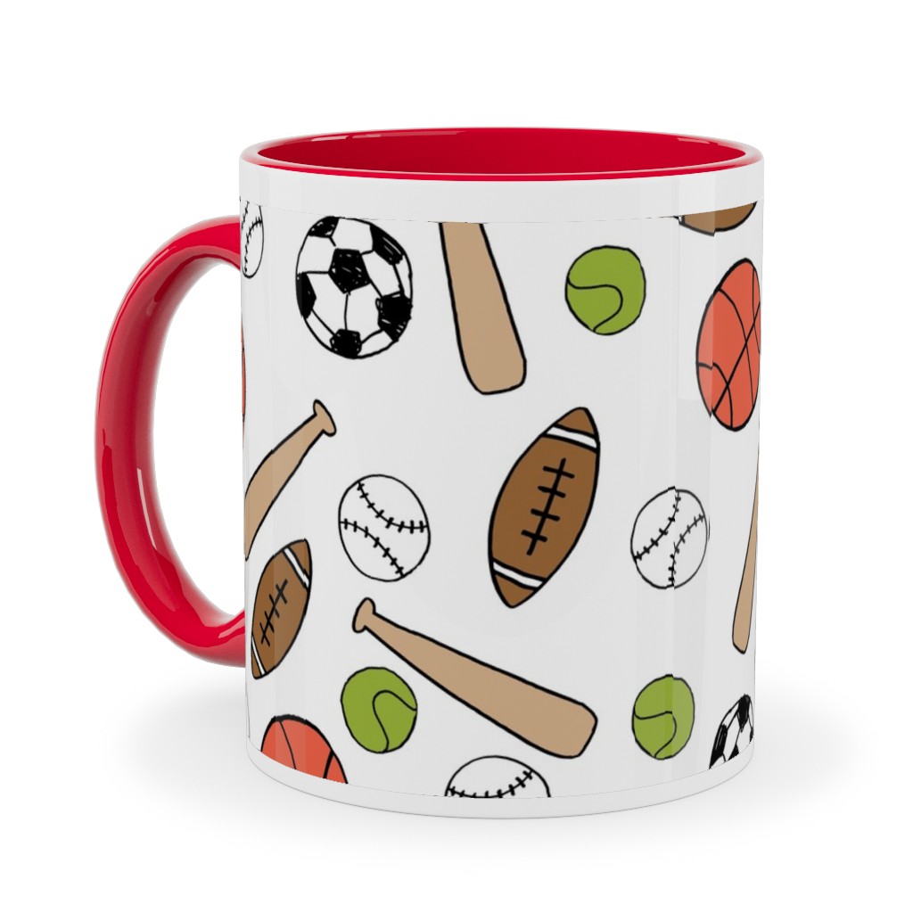 Sports - Multicolor Ceramic Mug, Red, , 11oz, Multicolor