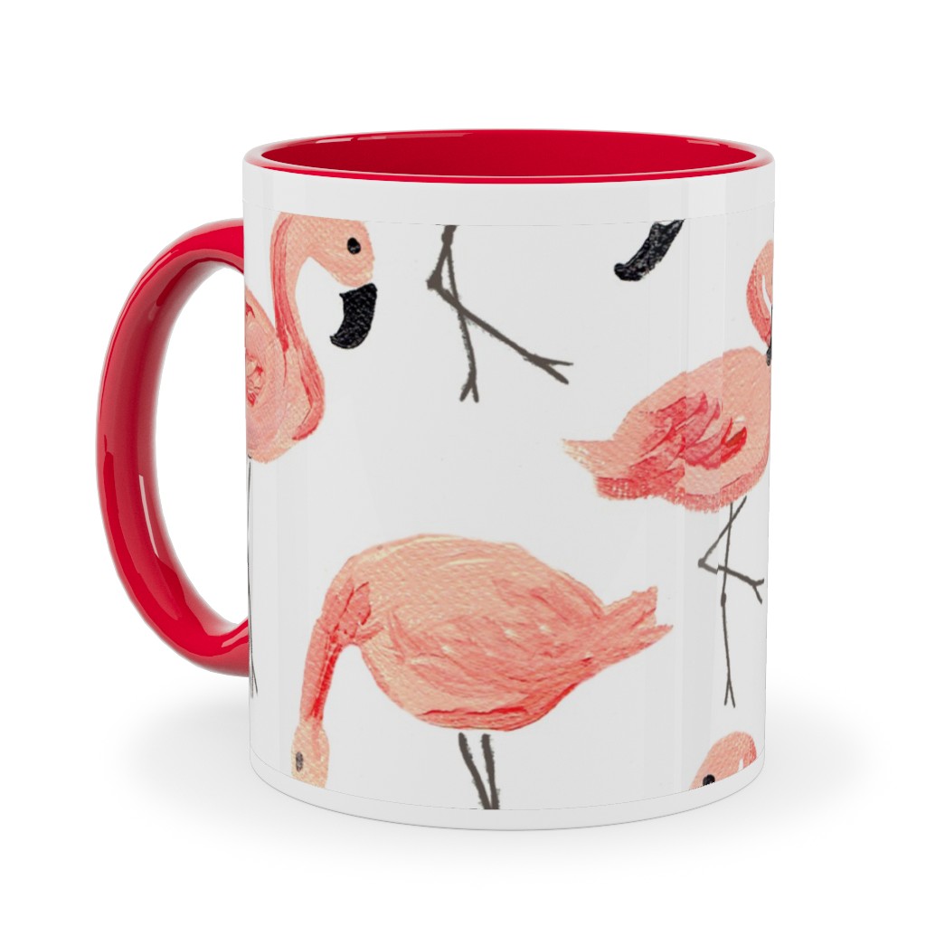 Flamingo Party - Pink Ceramic Mug, Red,  , 11oz, Pink