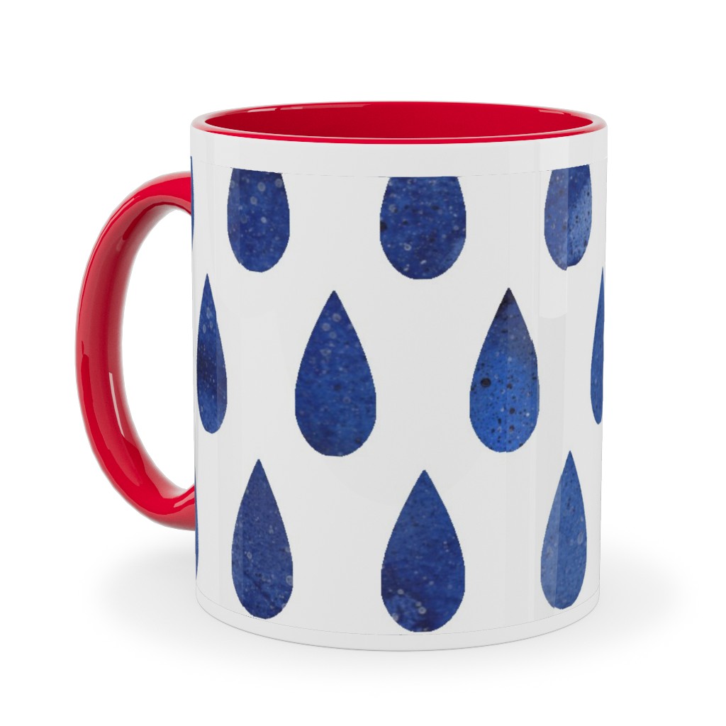 Drops Ceramic Mug, Red, , 11oz, Blue, Nautical