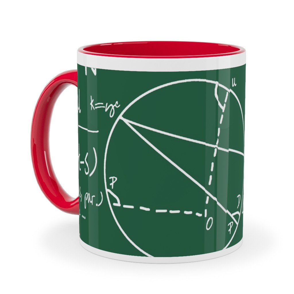 Common Equations Ceramic Mug, Red,  , 11oz, Green