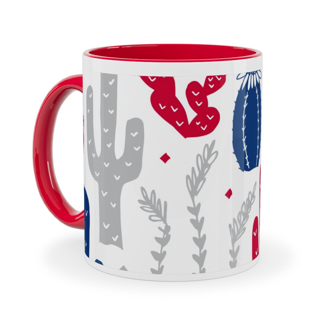 Arizona Backyard Red, White and Blue Ceramic Mug, Red,  , 11oz, Multicolor