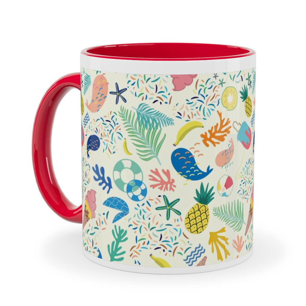 Ohlala Summer - Multi Ceramic Mug, Red, , 11oz, Multicolor