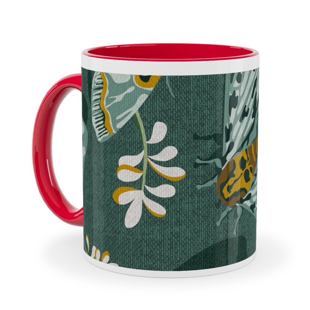 Gathering Moths - Green Ceramic Mug, Red,  , 11oz, Green