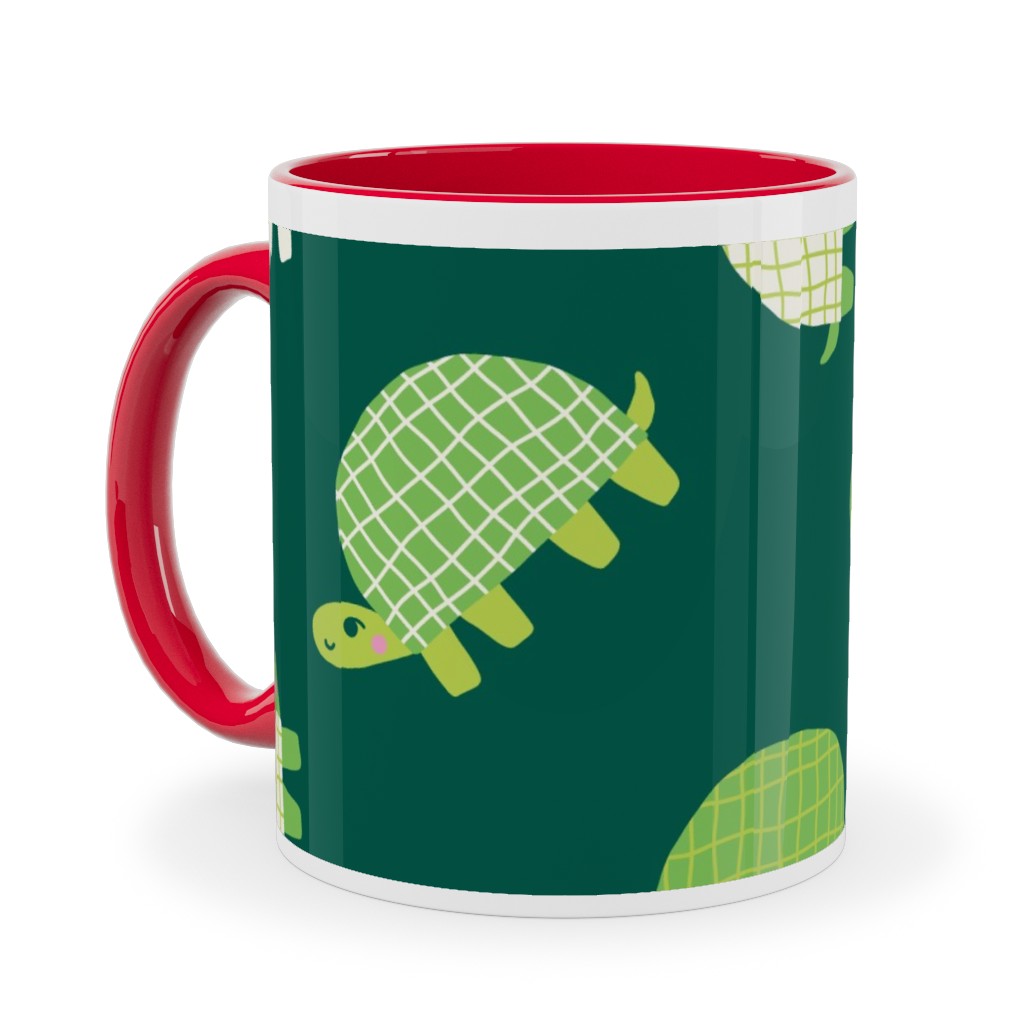 Turtles - Green Ceramic Mug, Red, , 11oz, Green, Classic Green