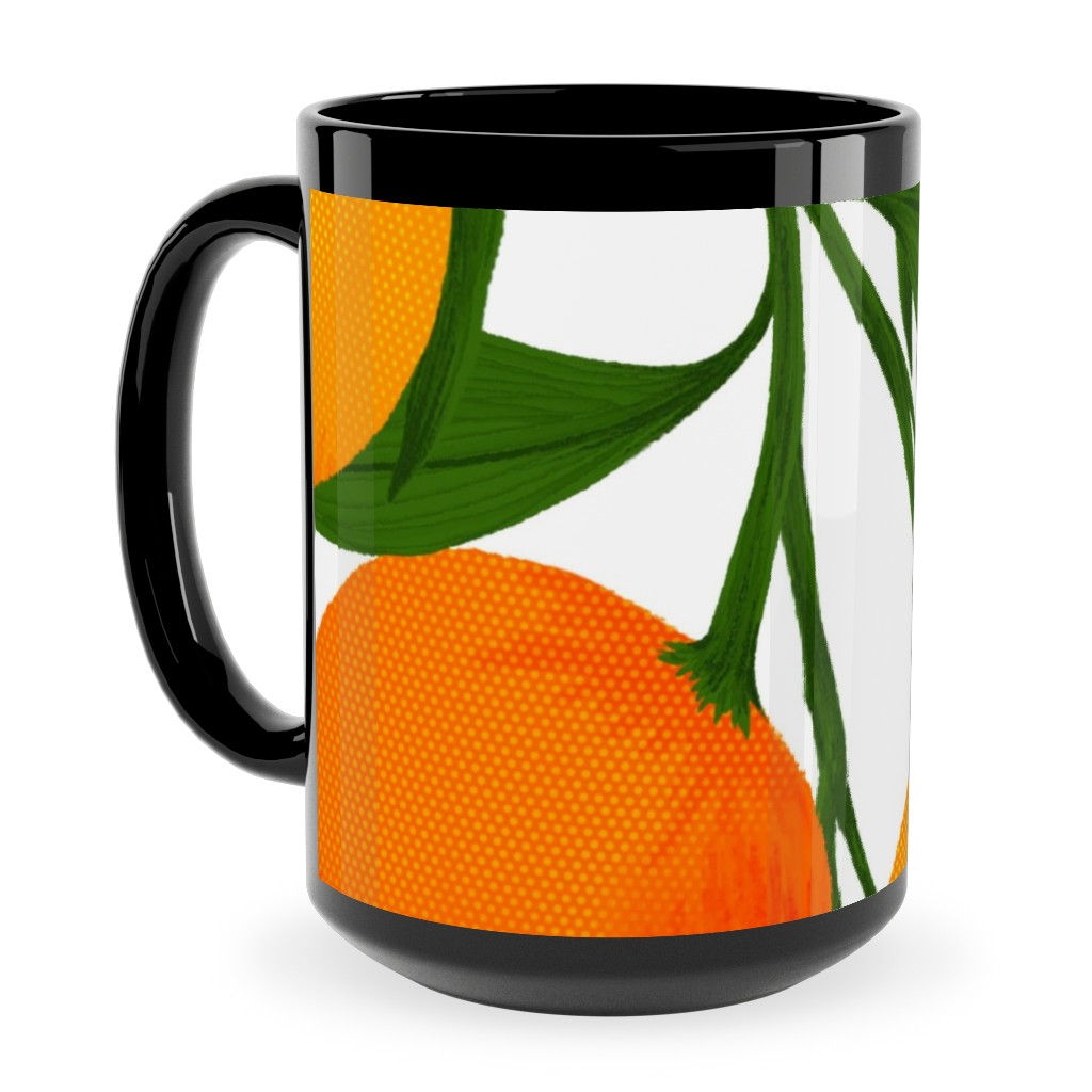 Tangerine Dreams - Orange on White Ceramic Mug, Black,  , 15oz, Orange