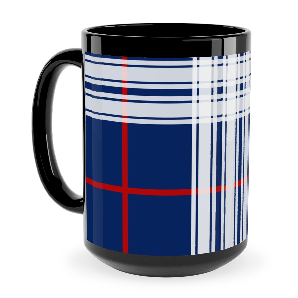 Myrtle Beach Tartan - Multi Ceramic Mug, Black, , 15oz, Blue, True Blue