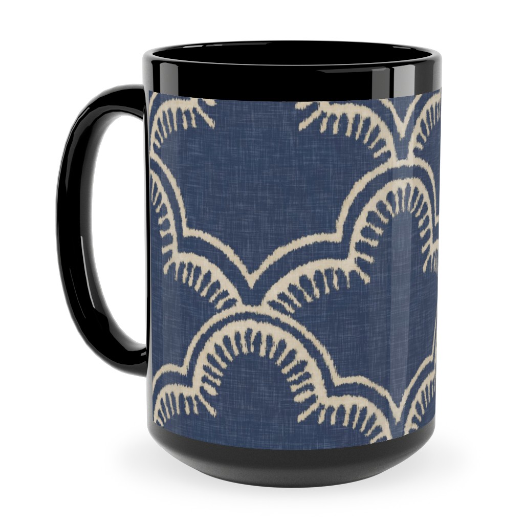 Tangier Ceramic Mug, Black, , 15oz, Blue, Gray