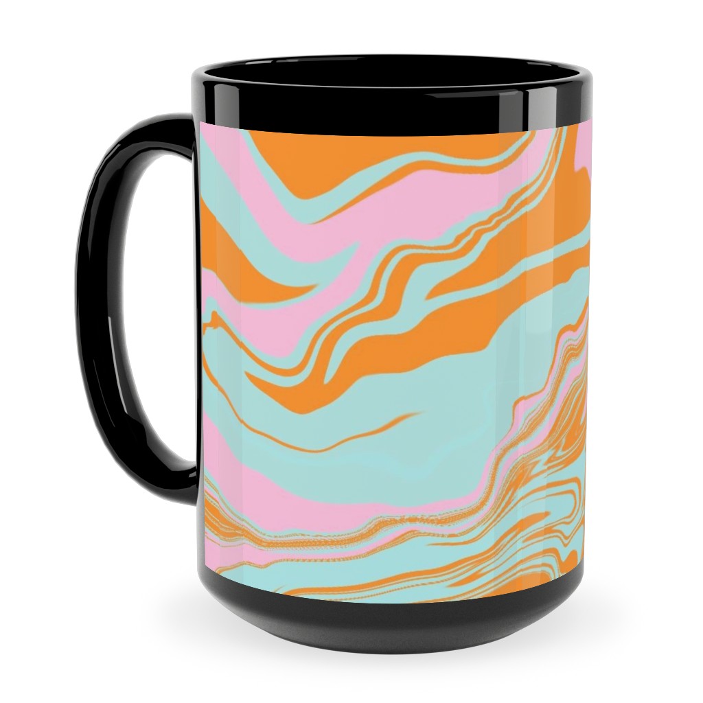 Marmor Ceramic Mug, Black,  , 15oz, Orange