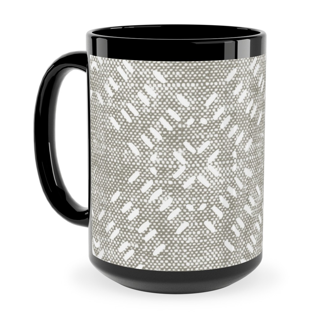 Modern Farmhouse Tile - Neutral Ceramic Mug, Black, , 15oz, Gray, Gray