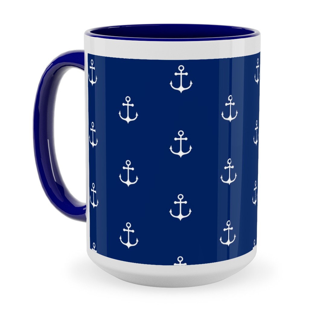 Anchor - Cobalt Blue Ceramic Mug, Blue,  , 15oz, Blue
