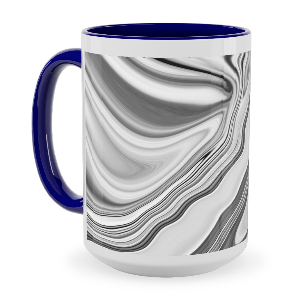 Love Spell Marble - Black and White Ceramic Mug, Blue, , 15oz, Gray, Gray