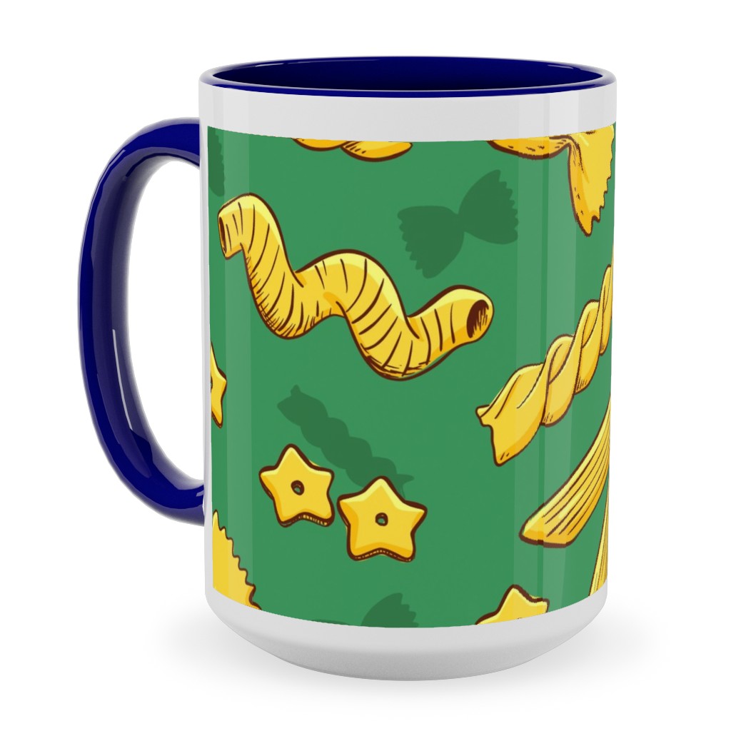 Pasta Ceramic Mug, Blue, , 15oz, Green, Spearmint
